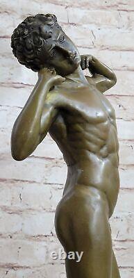 Bronze Sculpture Statue Figurine of a Male Muscular Chair Art Deco Famous Artist