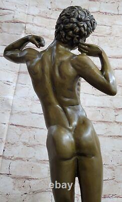 Bronze Sculpture Statue Figurine of a Male Muscular Chair Art Deco Famous Artist