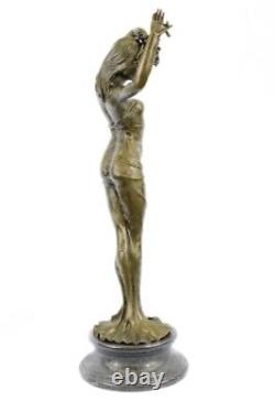 Bronze Sculpture Style Art Nouveau Deco Woman Statue 33 Large Marble Figurine