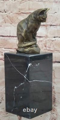 Bronze Sculpture by Milo Cat Feline Animal Art Deco Statue Figurine