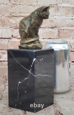 Bronze Sculpture by Milo Cat Feline Animal Art Deco Statue Figurine