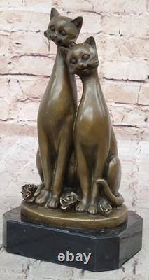 Bronze Sculpture by Milo Cat Feline Animal Art Deco Statue Figurine