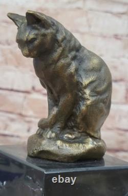 Bronze Sculpture by Milo Cat Feline Animal Art Deco Statue Figurine