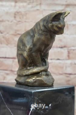 Bronze Sculpture by Milo Cat Feline Animal Art Deco Statue Figurine