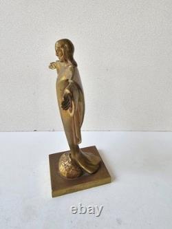 Bronze Sculpture of Christ the Redeemer, Signed J. DORLIA, Art Deco, 1930s