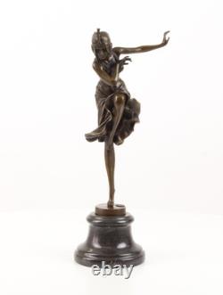 Bronze Sculpture of a Hindu Dancer Art Deco after Demetre Chiparus