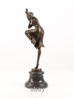 Bronze Sculpture of a Hindu Dancer Art Deco after Demetre Chiparus