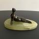 Bronze Seal With Chocolate Patina Art Deco 1930 Onyx Base M2602