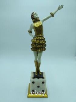 Bronze Signed Style Chrysephantine Art Deco Fernand Paris Dancer Cabaretxxème