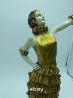 Bronze Signed Style Chrysephantine Art Deco Fernand Paris Dancer Cabaretxxème