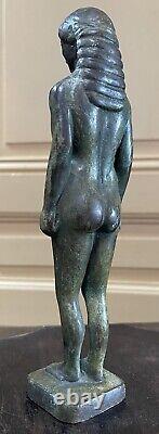 Bronze Statue After Ancient Greece Kuros Green Patina Period Art Deco
