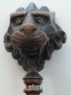 Bronze Statue Ancient Lion's Head King Art Deco Animals Animal