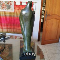 Bronze Statue Art Deco Marie Maternite Vierge A L'enfrant Caullet- Nantard