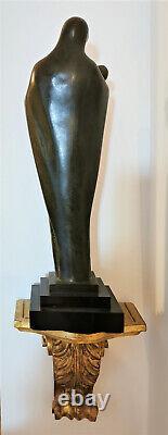 Bronze Statue Art Deco Marie Maternite Vierge A L'enfrant Caullet- Nantard