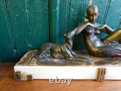 Bronze Statue Art Deco With Marble Socle