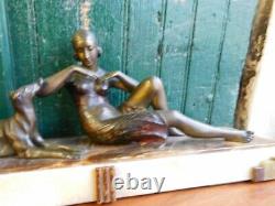 Bronze Statue Art Deco With Marble Socle