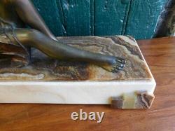 Bronze Statue Art Deco With Marble Socle