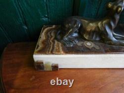 Bronze Statue Art Deco With Marble Socle