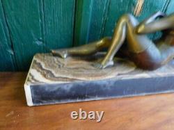 Bronze Statue Art Deco With Marble Socle