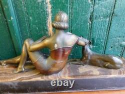 Bronze Statue Art Deco With Marble Socle