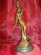 Bronze Statue Candleholder: Romantic Lady In Art Deco Style, Art Nouveau Style.