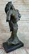 Bronze Statue Figure Abstract Dancer Art Deco Modern Sculpture Nr
