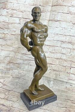 Bronze Statue Male Chair Gay Interest Bodybuilder Muscular Art Deco Figure