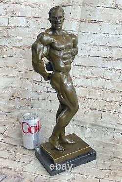 Bronze Statue Male Chair Gay Interest Bodybuilder Muscular Art Deco Figure