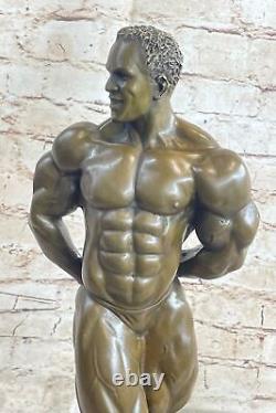 Bronze Statue Male Chair Gay Interest Bodybuilder Muscular Art Deco Figure