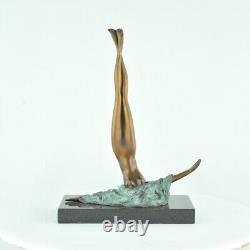 Bronze Statue: Nude Acrobatic Dancer, Sexy Modern Style, Art Deco Bronze