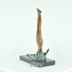 Bronze Statue: Nude Acrobatic Dancer, Sexy Modern Style, Art Deco Bronze