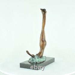 Bronze Statue: Nude Acrobatic Dancer, Sexy Modern Style, Art Deco Bronze