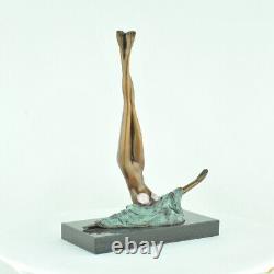 Bronze Statue: Nude Acrobatic Dancer, Sexy Modern Style, Art Deco Bronze