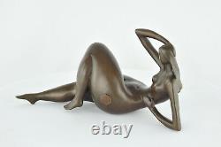 Bronze Statue: Nude Sexy Dancer Pin-up Style Art Deco Style Art Nouveau Bronze