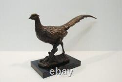 Bronze Statue: Pheasant Bird, Animalier Hunting Style, Art Deco Style, Art Nouveau