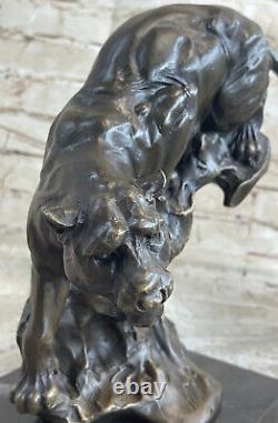 Bronze Statue Sculpture in Art Deco and Art Nouveau Style of a Cougar Faun