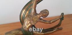 Bronze Statue: 'The Veiled Dancer' signed by Jean Lormier, Art Deco, 20th century.