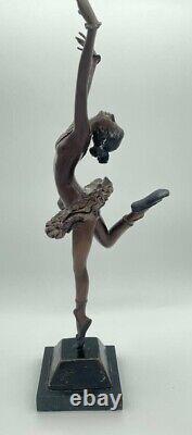 Bronze Statue of Ballerina by Pierre Le Faguays / Fayral Art Deco Masterpiece