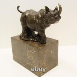 Bronze Statue of Rhino Animalier in Art Deco Style, Art Nouveau Bronze