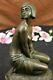 Bronze Statue Of Young Girl In Thought Art Deco Sculpture On Marble Figure