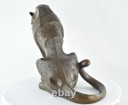 Bronze Statue of a Dragon in the Art Deco and Art Nouveau Style, Signed