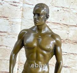 Bronze Statue of a Male Nude Gay Interest Muscular Figurine Art Deco