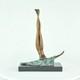 Bronze Statue Of A Sexy Nude Acrobatic Dancer In Modern Art Deco Style