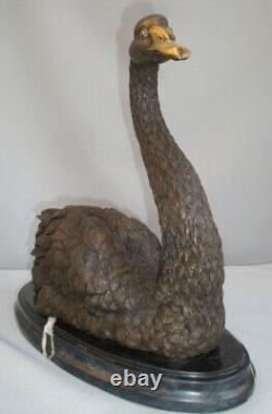 Bronze Swan Bird Animal Statue Sculpture in Art Deco and Art Nouveau Style