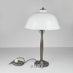 Bronze Table Lamp, Art Deco Lampshade, Antique Nouveau Lamp