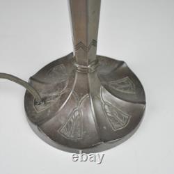 Bronze Table Lamp, Art Deco Lampshade, Antique Nouveau Lamp