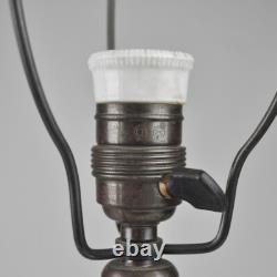 Bronze Table Lamp, Art Deco Lampshade, Antique Nouveau Lamp