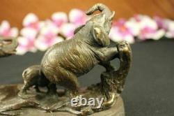 Bronze Three Elephants March Statue Sculpture Deco Animal Figure Art Decor