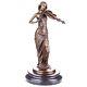 Bronze Violinist Sculpture Art Deco Style After J. Kassin Vintage Signed