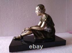 Bronze With Polychrome Patina (young Girl With Girdle) Art Deco 1920/25